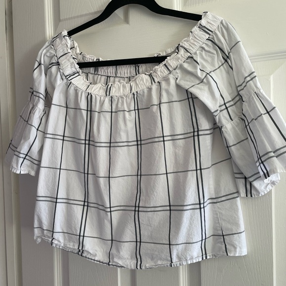 Abercrombie & Fitch Black and White Plaid Blouse - Picture 2 of 2
